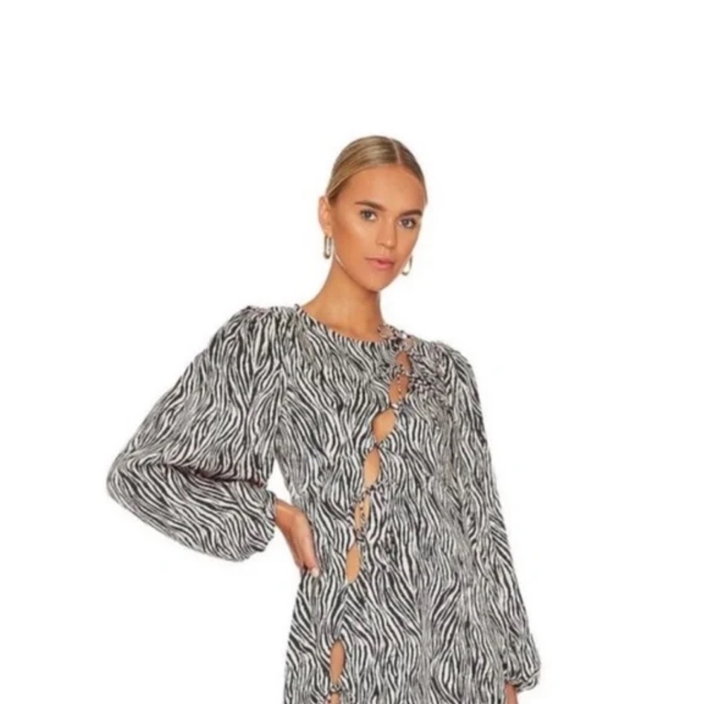 For Love And Lemons Black and White Zebra Rosita Dress